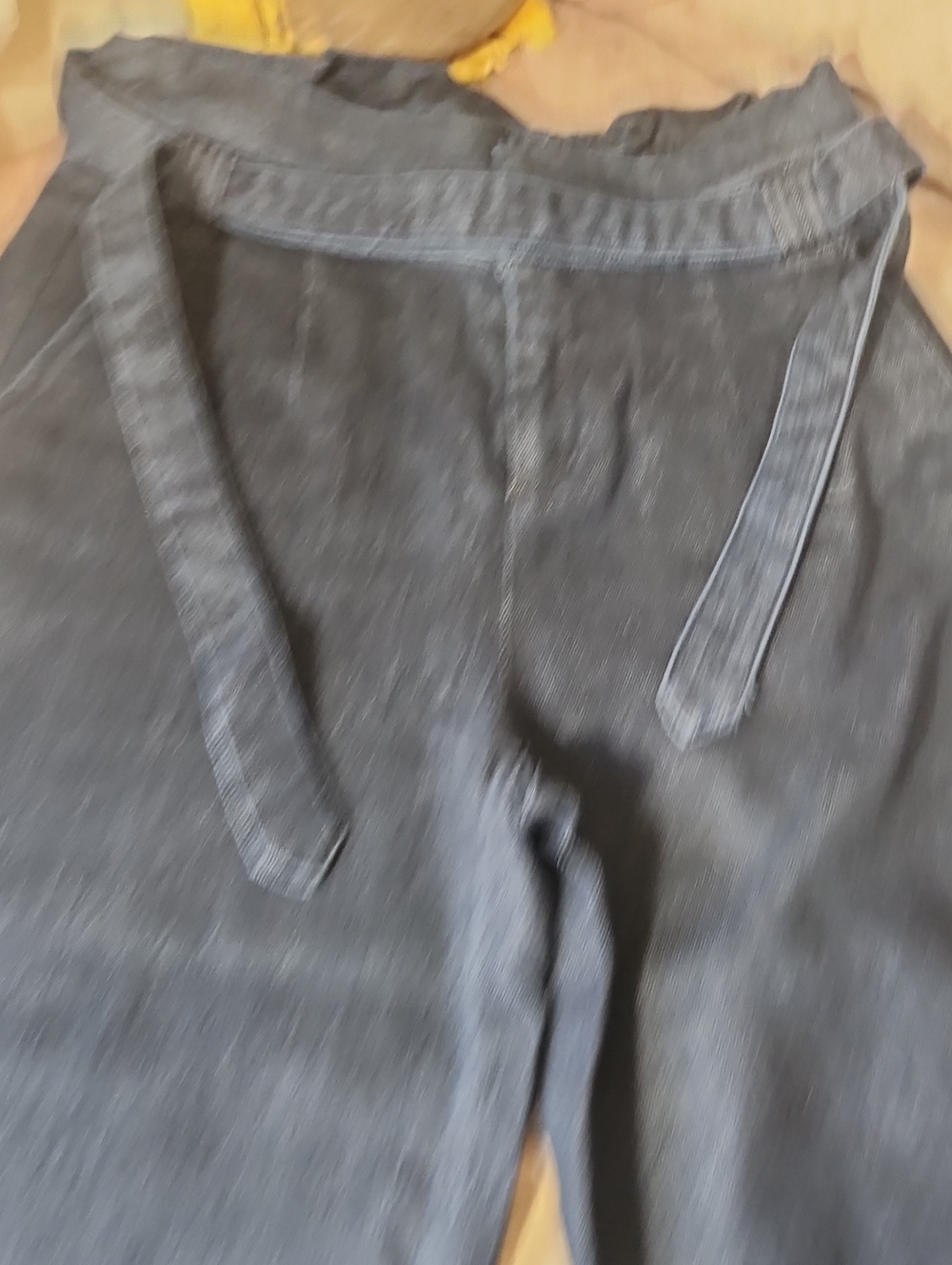 Du Jour Women's Black Wide Leg Jeans with Waist Tie